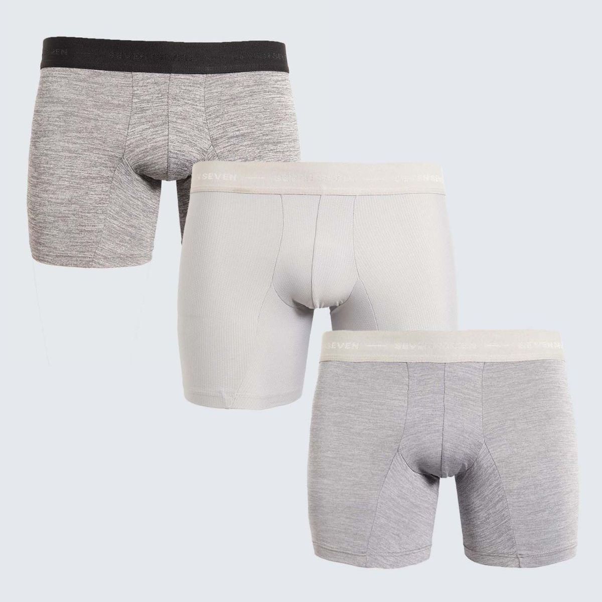 SEVEN SEVEN - Pack X 3 Bóxer Jaspeados En Microfibra X3 Para Hombre Gris Seven Seven