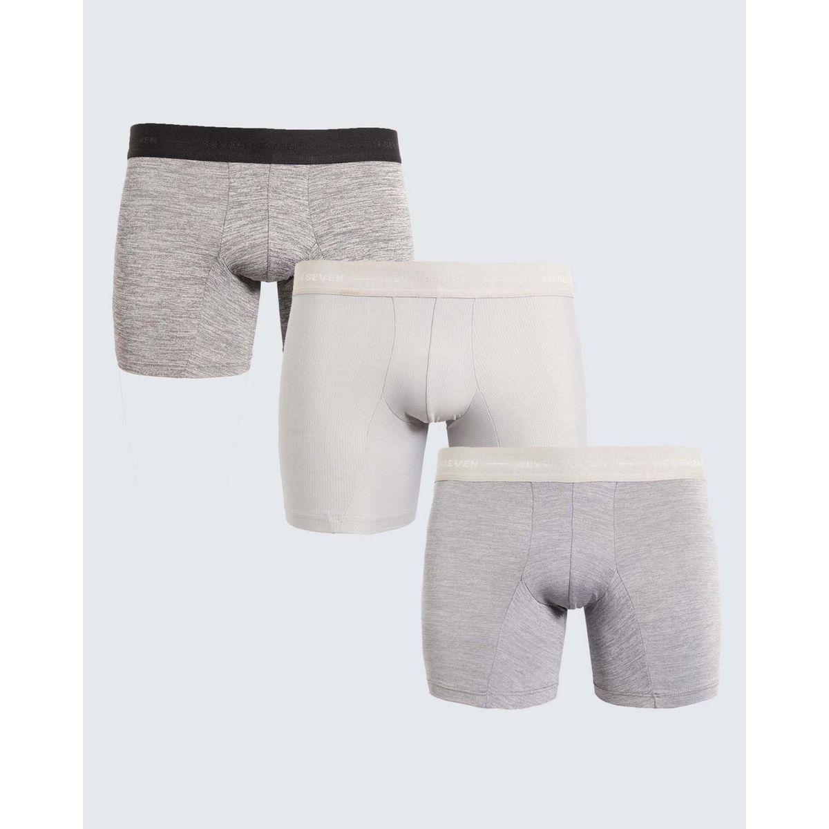 SEVEN SEVEN - Pack X 3 Bóxer Jaspeados En Microfibra X3 Para Hombre Gris Seven Seven