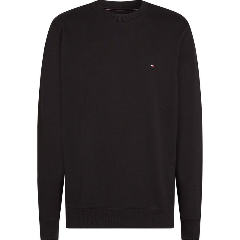 TOMMY HILFIGER - Saco negro de felpa con cuello redondo Tommy Hilfiger