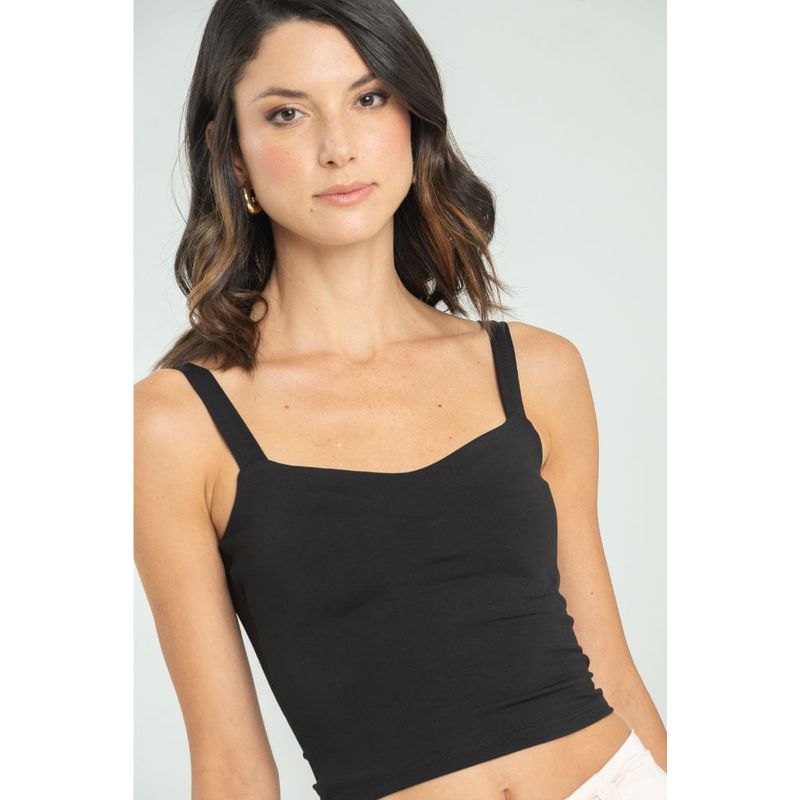 RAGGED - Crop top atwood Negro Ragged