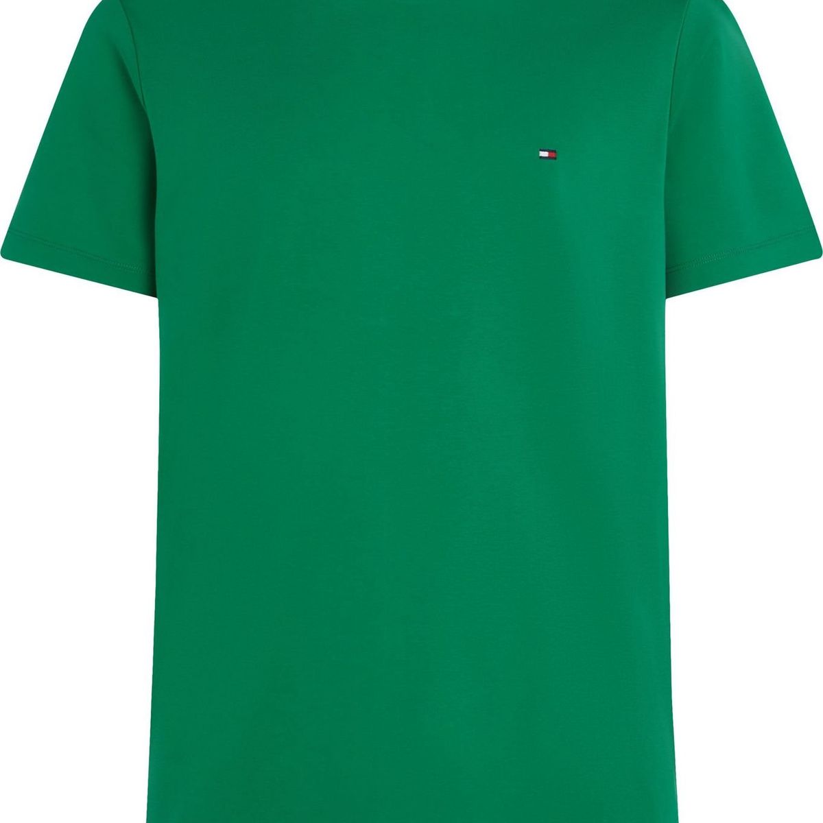 TOMMY HILFIGER - Camiseta verde de tejido interlock con corte slim Tommy Hilfiger