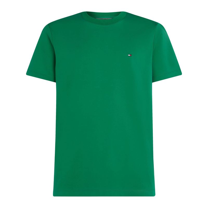 TOMMY HILFIGER - Camiseta verde de tejido interlock con corte slim Tommy Hilfiger