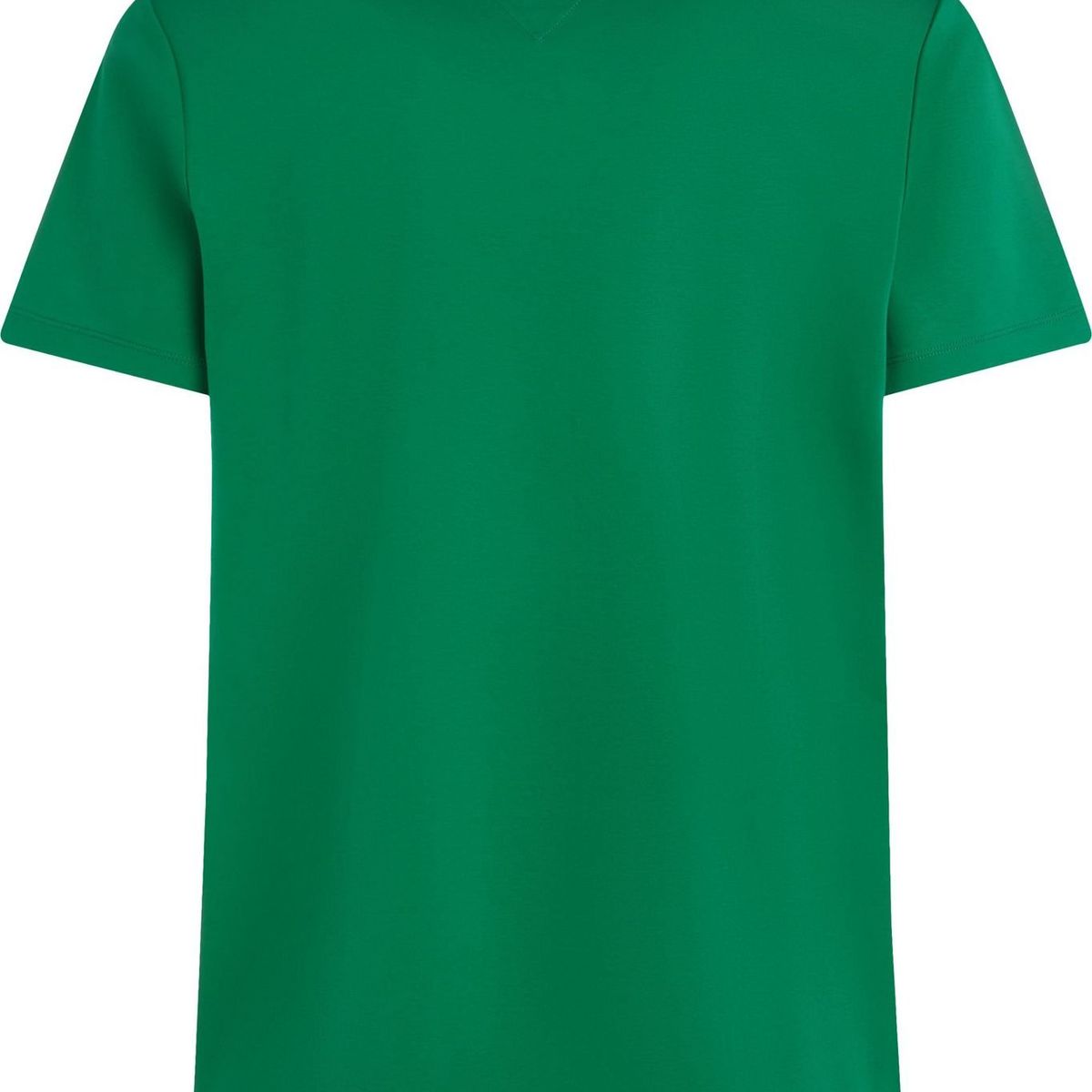 TOMMY HILFIGER - Camiseta verde de tejido interlock con corte slim Tommy Hilfiger