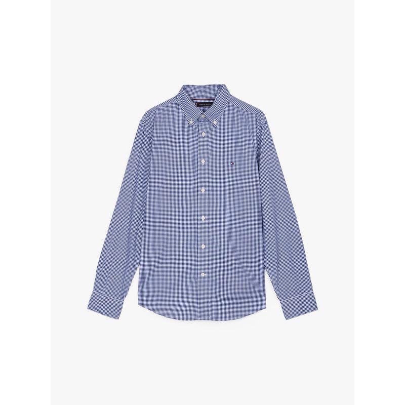TOMMY HILFIGER - Camisa azul TH Flex regular de cuadros vichy Tommy Hilfiger
