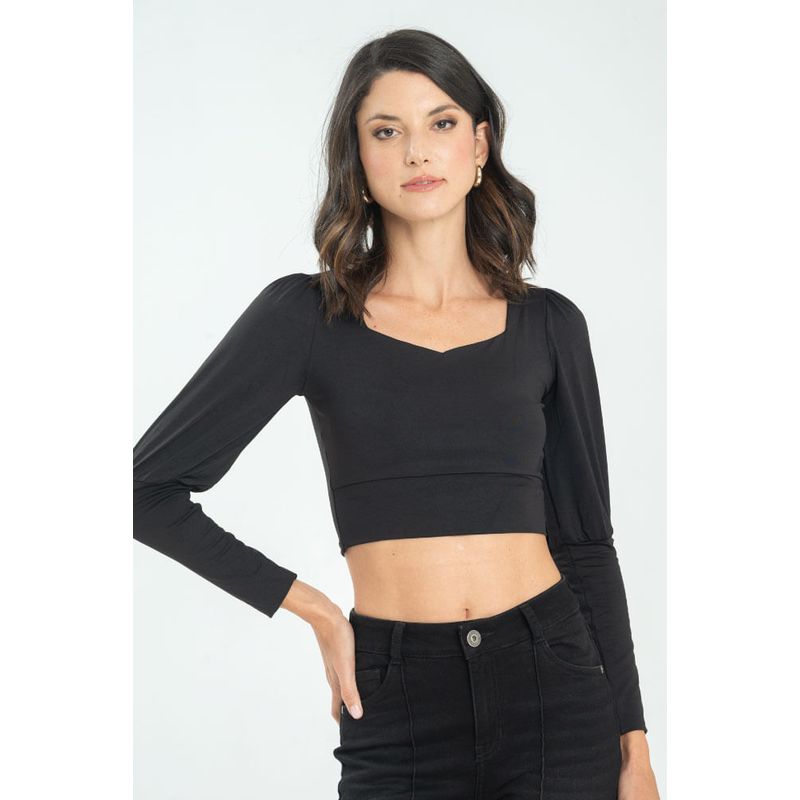 RAGGED - Crop top crosbhie Negro Ragged
