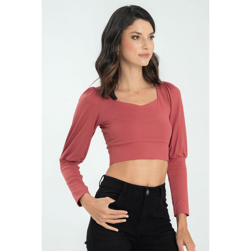 RAGGED - Crop top crosbhie Borgoña Ragged