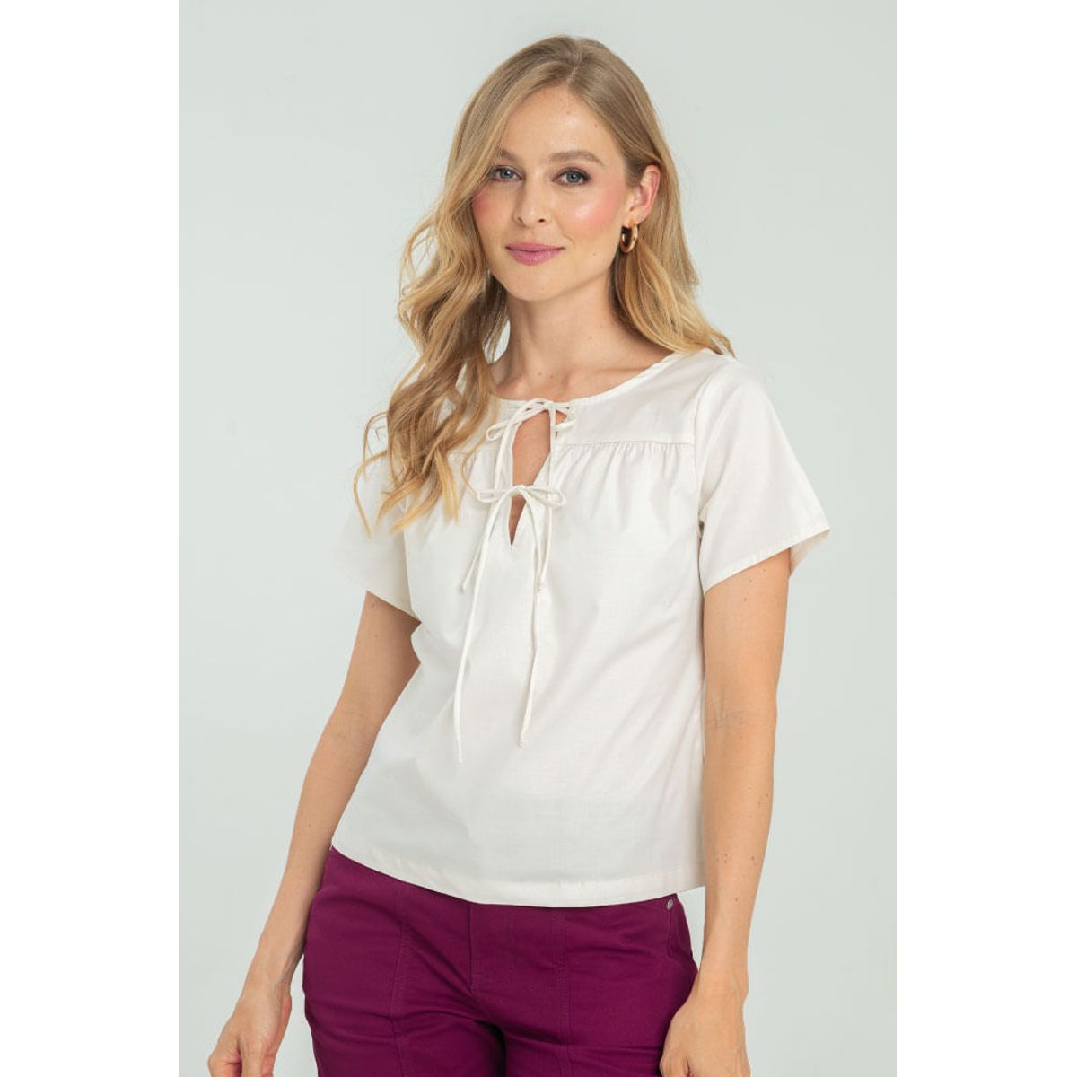 RAGGED - Blusa popelina Marfil Ragged.