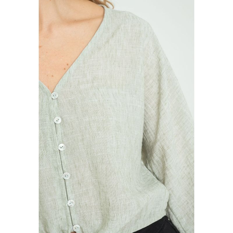 RAGGED - Blusa dalia Verde marino Ragged