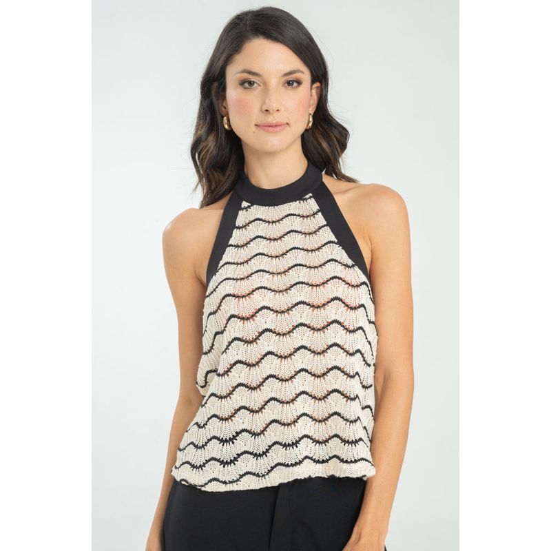 RAGGED - Tejido halter lhaney Marfil Ragged