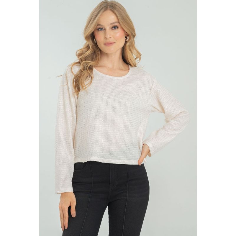 RAGGED - Blusa tejida bahia Marfil Ragged