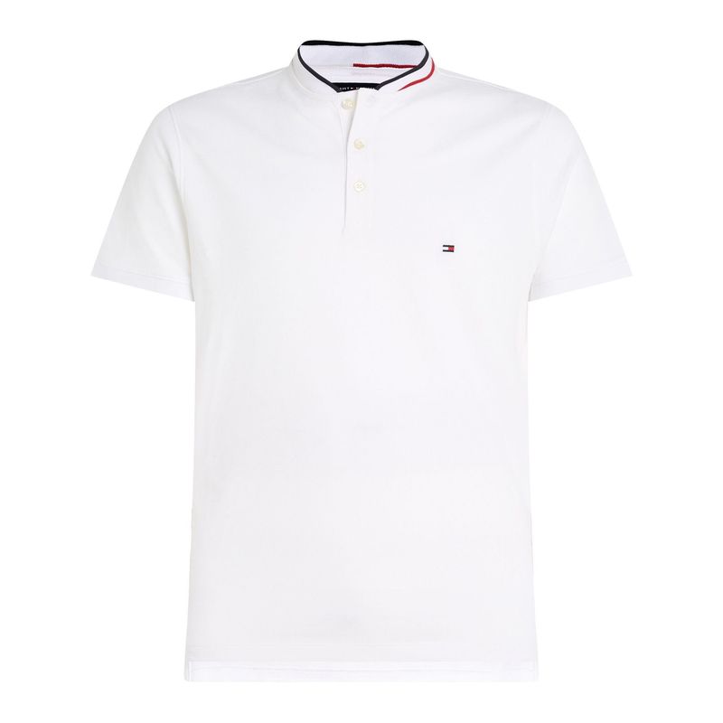 TOMMY HILFIGER - Polo blanco de cuello MAO de corte slim Tommy Hilfiger