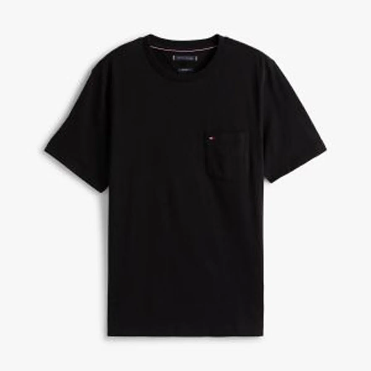 TOMMY HILFIGER - Camiseta negra de cuello redondo con bolsillo Tommy Hilfiger