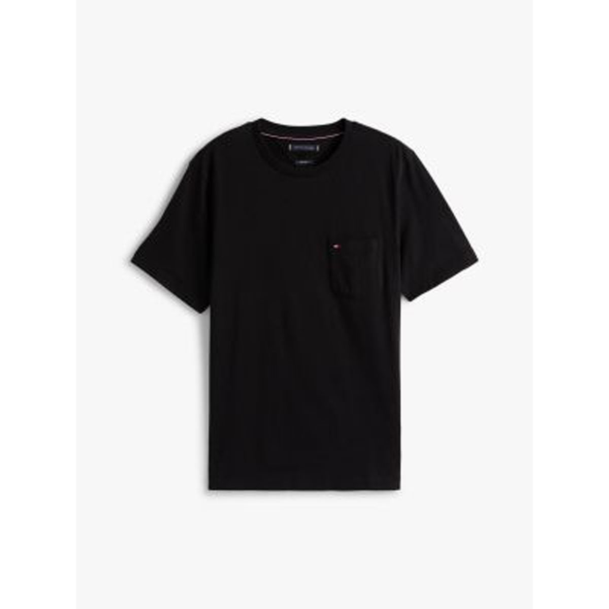 TOMMY HILFIGER - Camiseta negra de cuello redondo con bolsillo Tommy Hilfiger