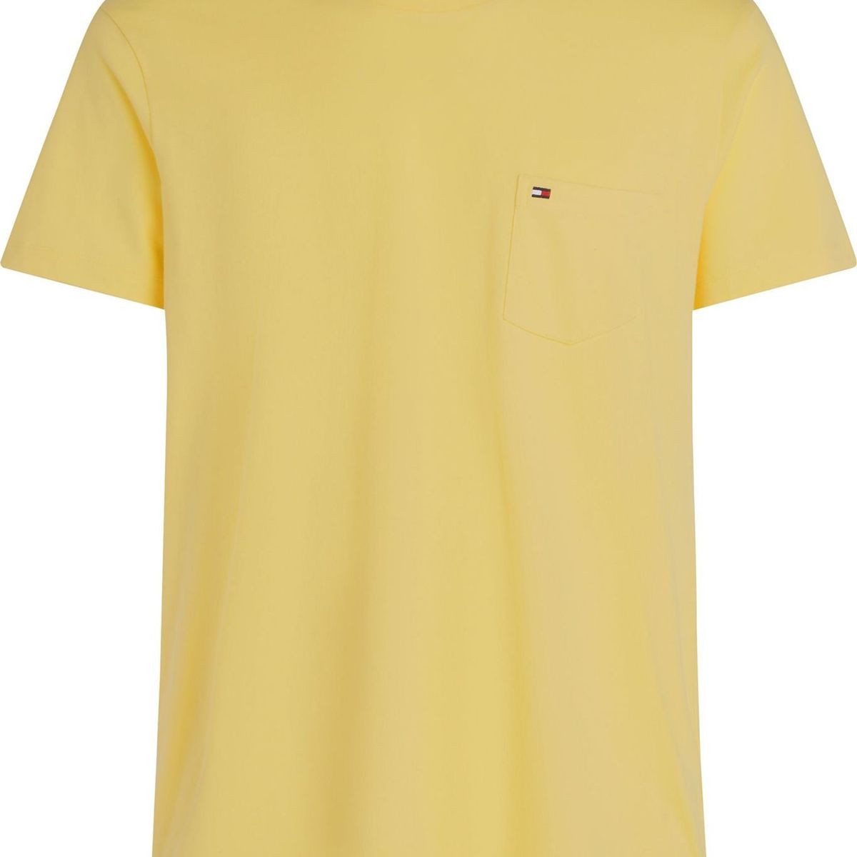 TOMMY HILFIGER - Camiseta amarilla de cuello redondo con bolsillo Tommy Hilfiger