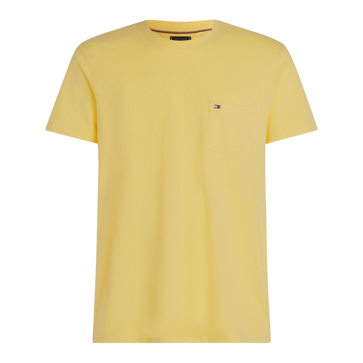 TOMMY HILFIGER - Camiseta amarilla de cuello redondo con bolsillo Tommy Hilfiger