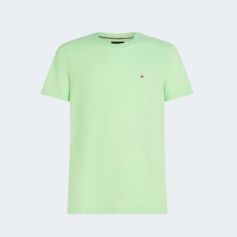 TOMMY HILFIGER - Camiseta verde essential con logo Tommy Hilfiger