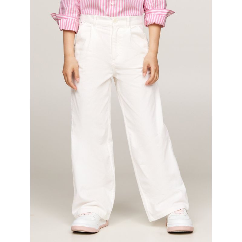 TOMMY HILFIGER - Pantalón blanco chino de pana con pierna ancha Tommy Hilfiger