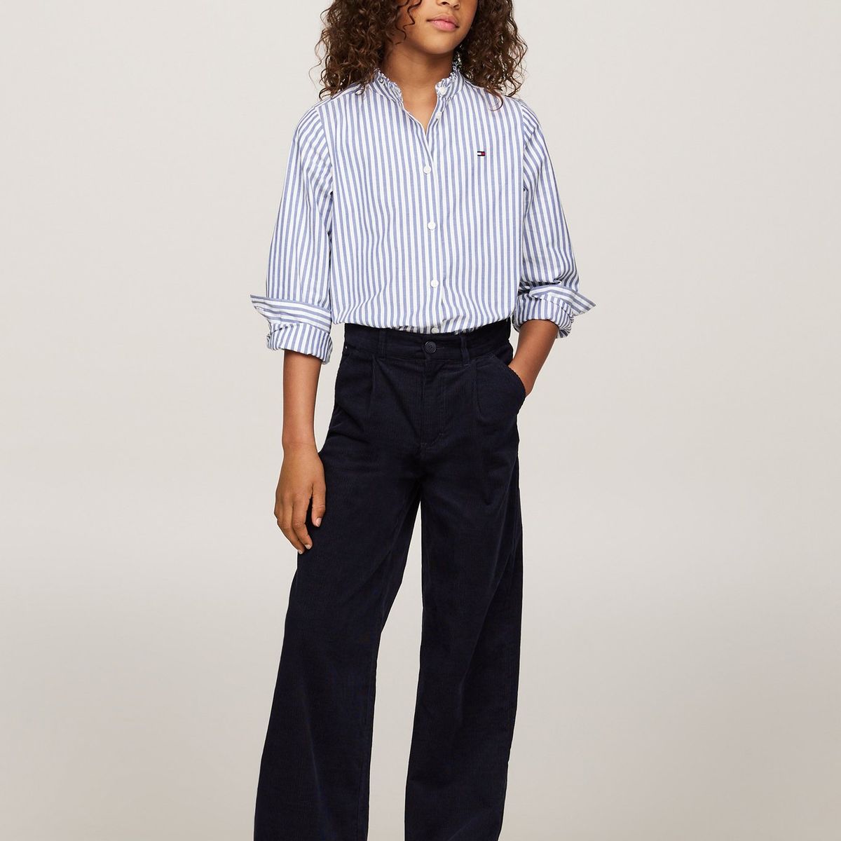 TOMMY HILFIGER - Pantalón azul chino de pana con pierna ancha Tommy Hilfiger