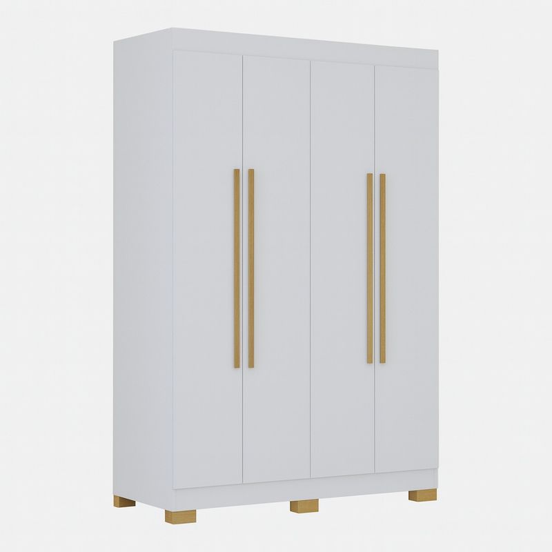 GENERICO - Closet Armario 4 Puertas 2 Cajones 120x202cm con Barra de Colgar