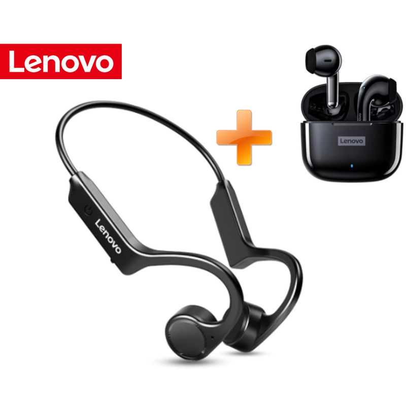 LENOVO - Audifonos Inalámbricos Conducción Ósea Lenovo X4 + LP40 PRO NEGRO