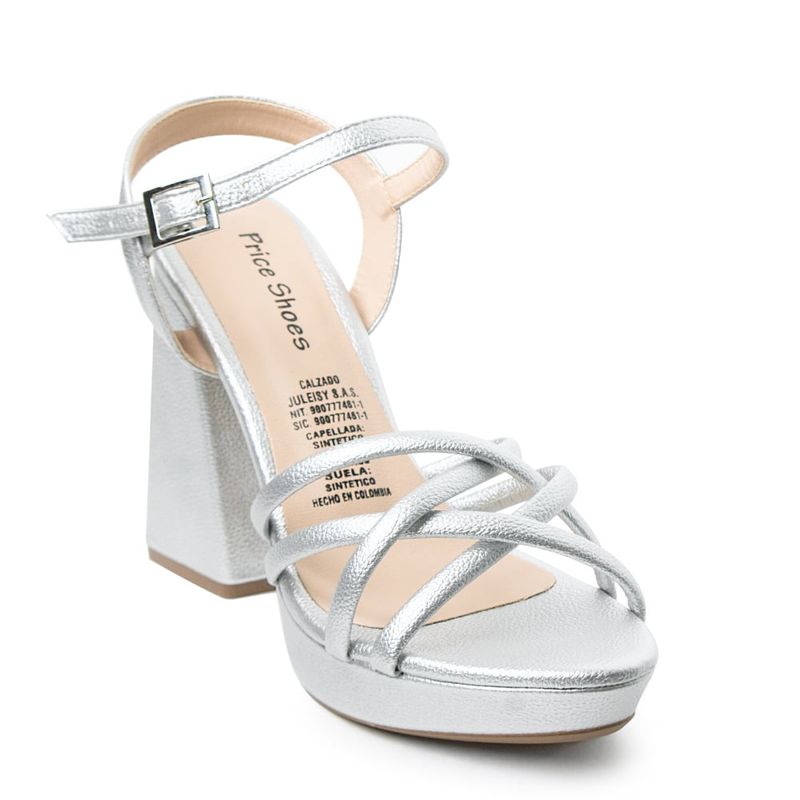 PRICE SHOES - Price Shoes Tacon Moda Para Mujer 542905PLATA