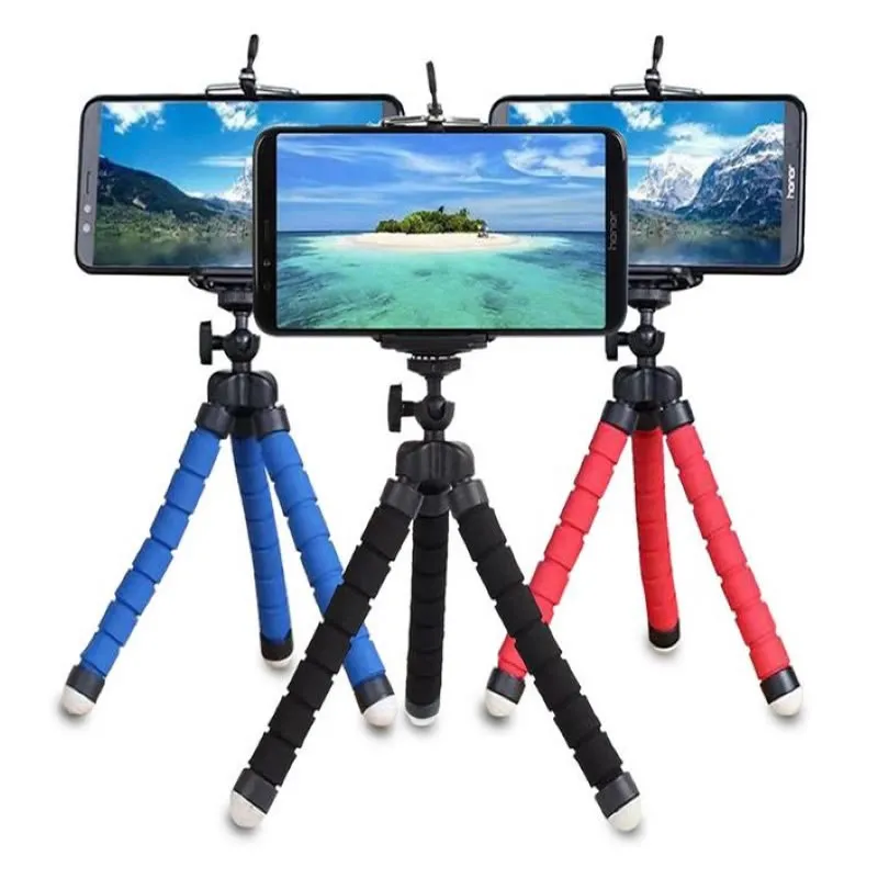 GENERICO - Tripode Flexible Celular Camara Soporte Smartphone Holder Rojo