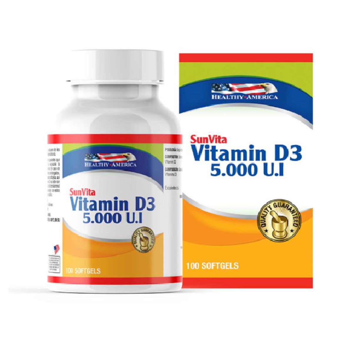 HEALTHY AMERICA - ALIMENTO CON VITAMINA  D3 5000 I.U. X 100 UNIDADES/ HEALTHY AMERICA