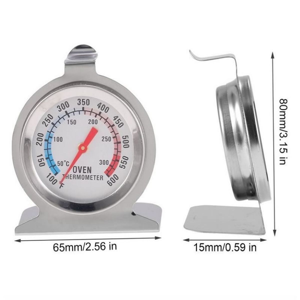 GENERICO - Termometro Horno Analogo Interno Cocina Industrial Acero