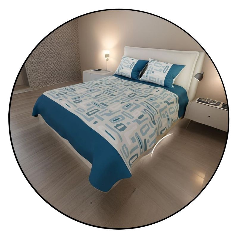ELEGANT - Juego Sábanas Cama Doble Algodón 250 Hilos Estampado Sútil + 2 Fundas