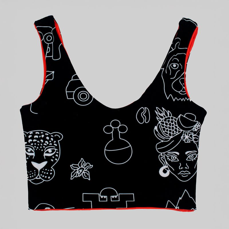 ZIPRE - Crop Top Sostenible Enlace Doble faz