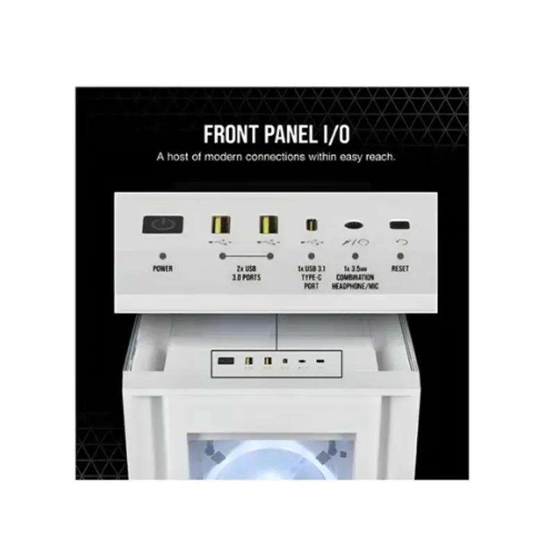 CORSAIR - Chasis Corsair Icue 5000x Rgb Ql Edition Color Blanco