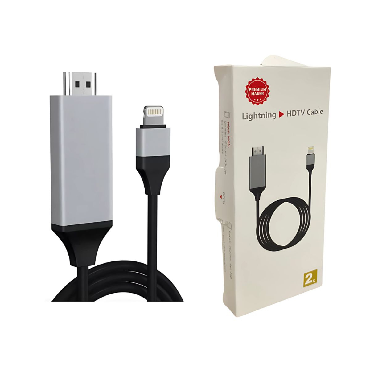 GENERICO - Adaptador Cable HDMI A Tv Para Celular iOS 2 Metros 2k