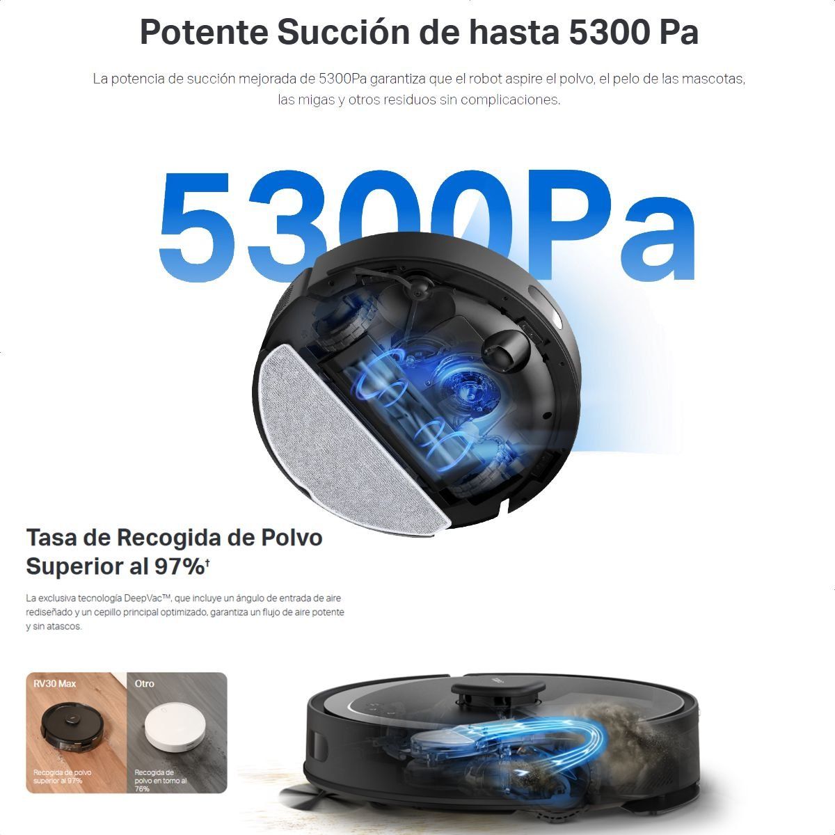 TP LINK - Aspiradora Robot Inteligente Tp-link Tapo RV 30 Max Lidar + Imu