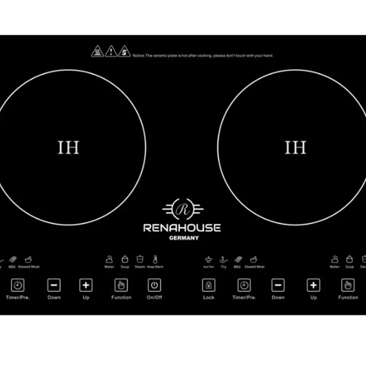RENAHOUSE - Estufa Táctil Color Negro De Inducción