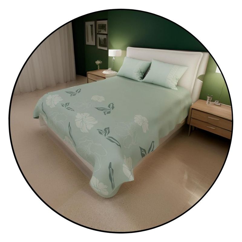 ELEGANT - SET Sábanas Cama Doble ALGODON 250 Hilos Diseño Sutil y 2 Fundas
