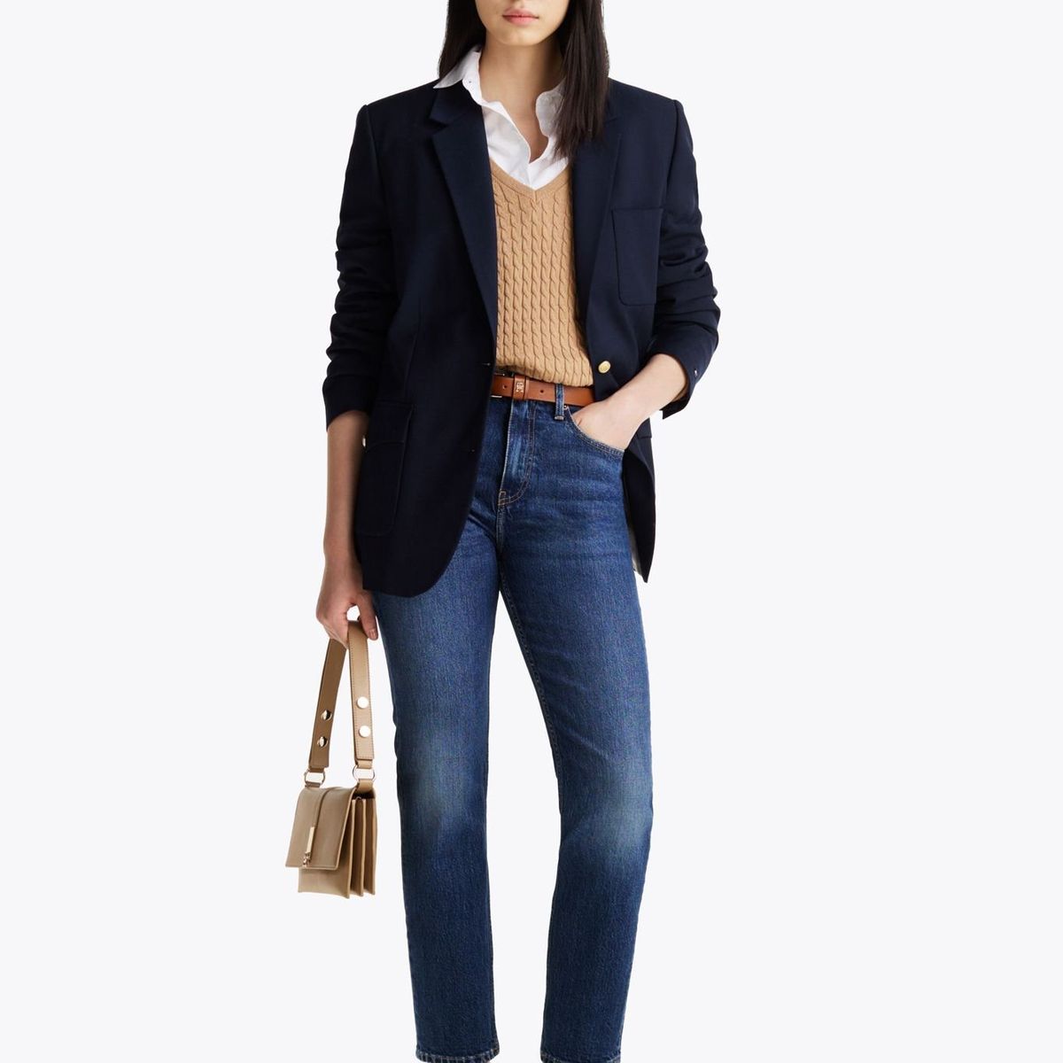 TOMMY HILFIGER - Jeans azul tobilleros, ajustados y desteñidos de talle alto Tommy Hilfiger