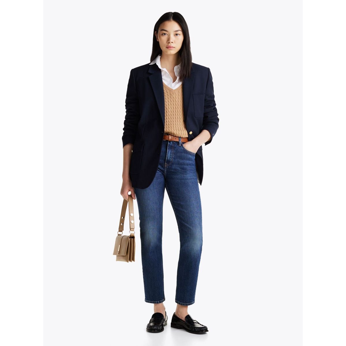 TOMMY HILFIGER - Jeans azul tobilleros, ajustados y desteñidos de talle alto Tommy Hilfiger