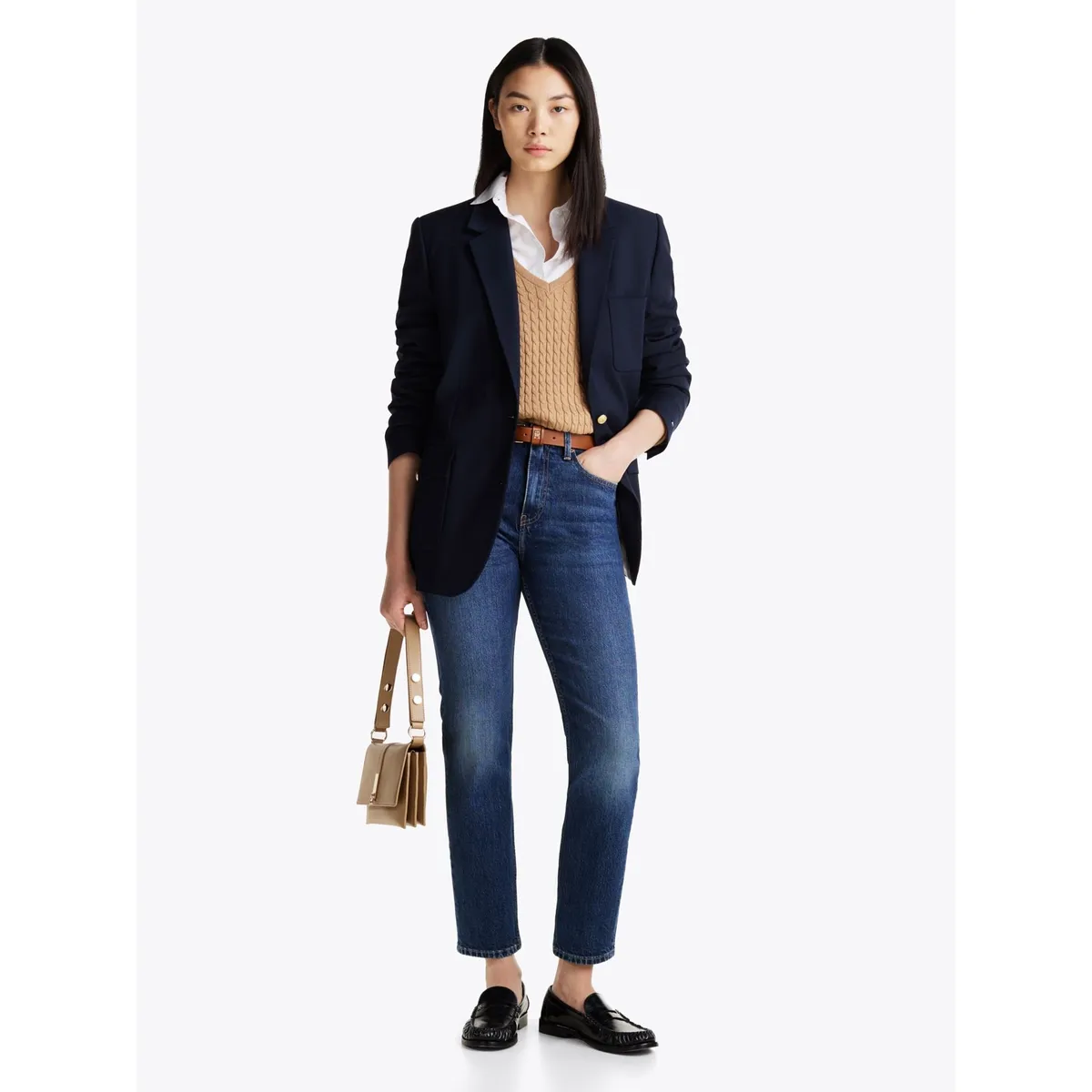 TOMMY HILFIGER - Jeans azul tobilleros, ajustados y desteñidos de talle alto Tommy Hilfiger