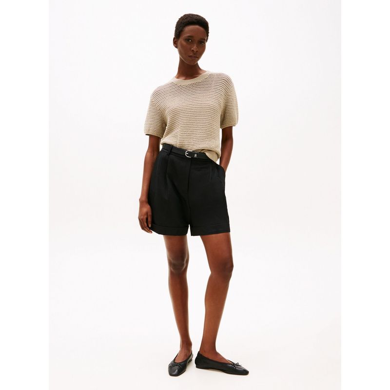 TOMMY HILFIGER - Saco beige tejido de croché con punto Pointelle Tommy Hilfiger