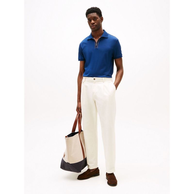TOMMY HILFIGER - Polo azul de corte regular con cremallera Tommy Hilfiger