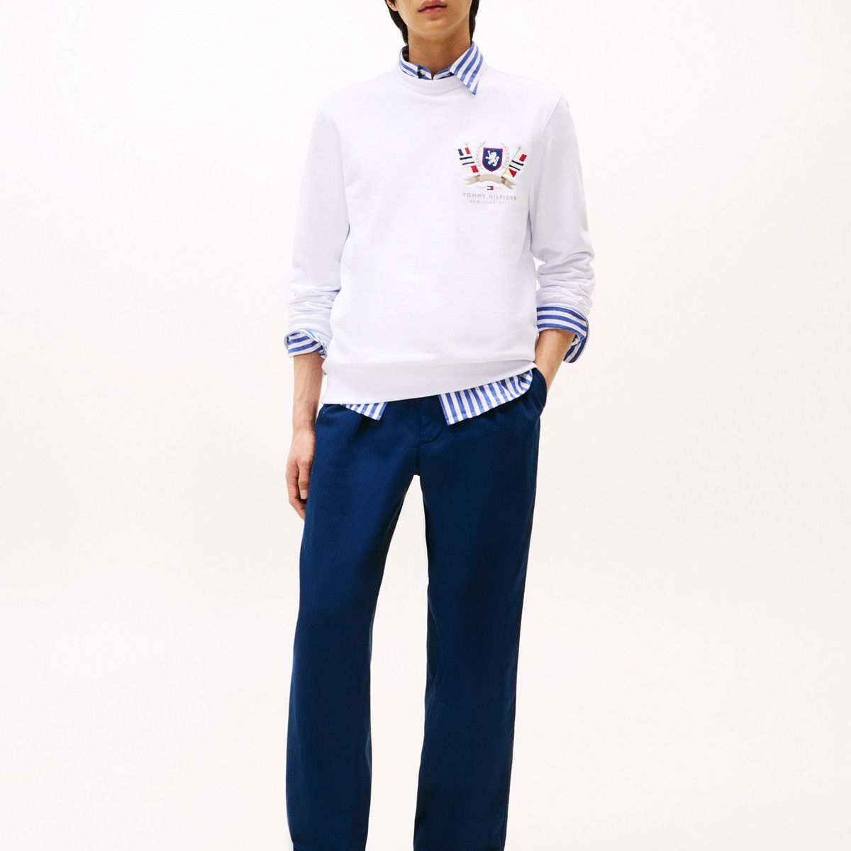 TOMMY HILFIGER - Saco blanco logo con escudo Tommy Hilfiger