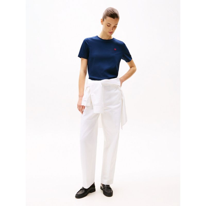 TOMMY HILFIGER - Camiseta azul con logo a contraste Tommy Hilfiger