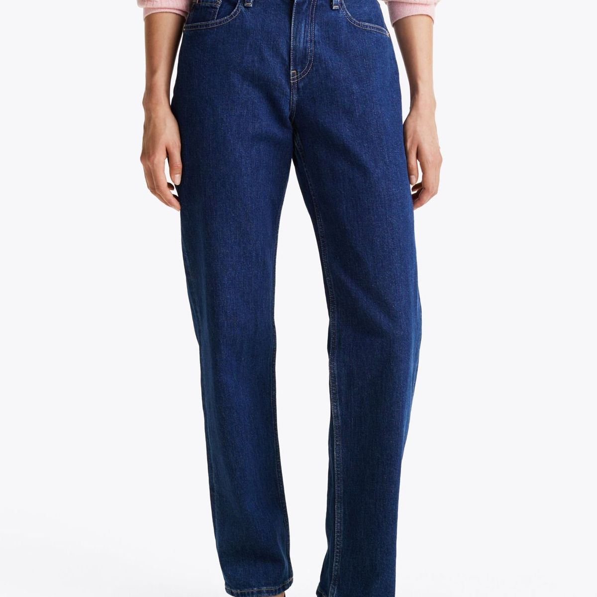 TOMMY HILFIGER - Jeans azul oscuro de pierna recta con talle medio Tommy Hilfiger