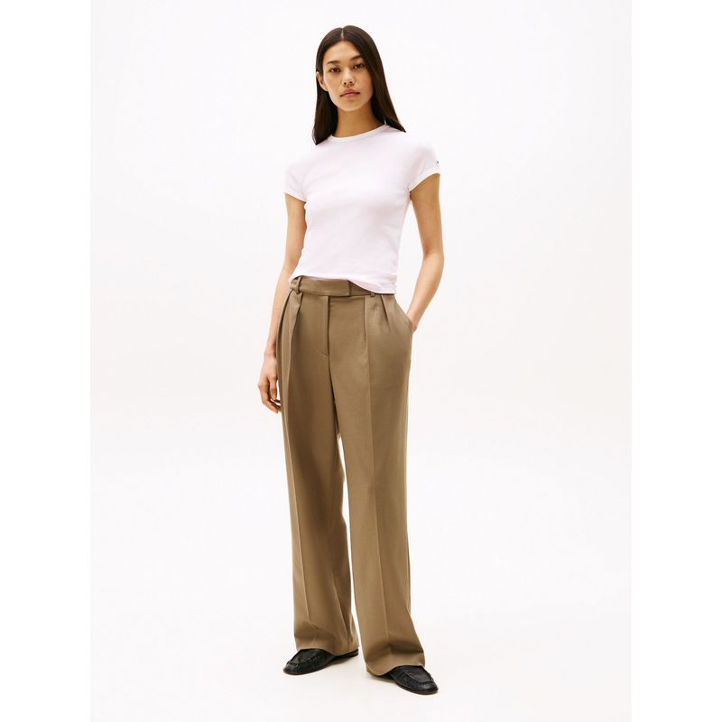 TOMMY HILFIGER - Camiseta rosa slim con logo bordado Tommy Hilfiger