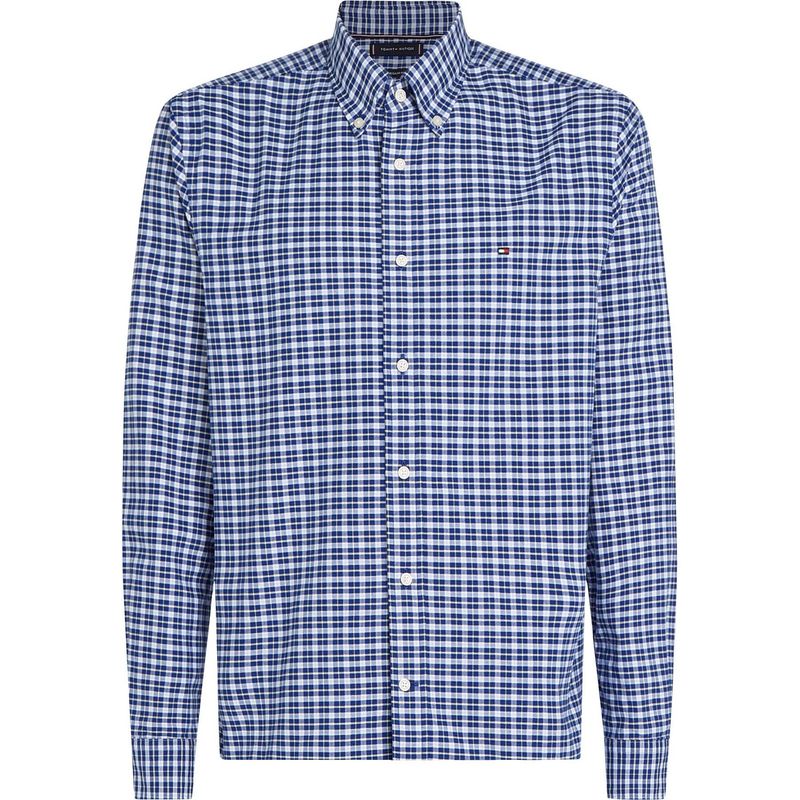 TOMMY HILFIGER - Camisa azul oscuro heritage oxford de cuadros de corte regular Tommy Hilfiger