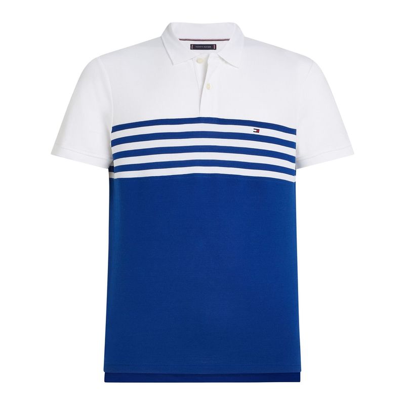 TOMMY HILFIGER - Polo azul con diseño color block de corte regular Tommy Hilfiger