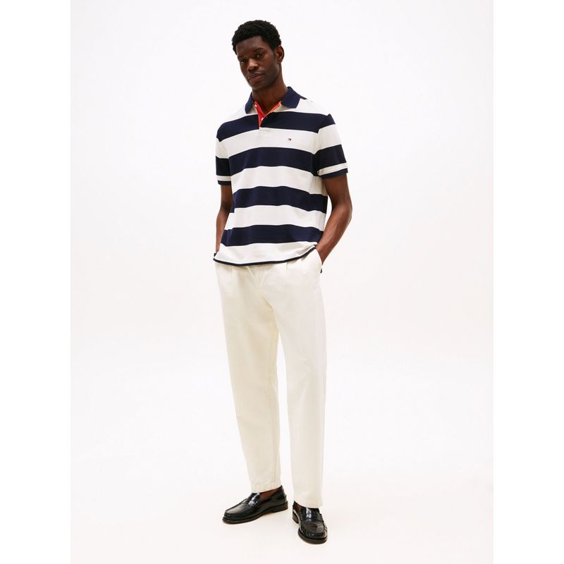 TOMMY HILFIGER - Polo azul de corte amplio con diseño color block Tommy Hilfiger