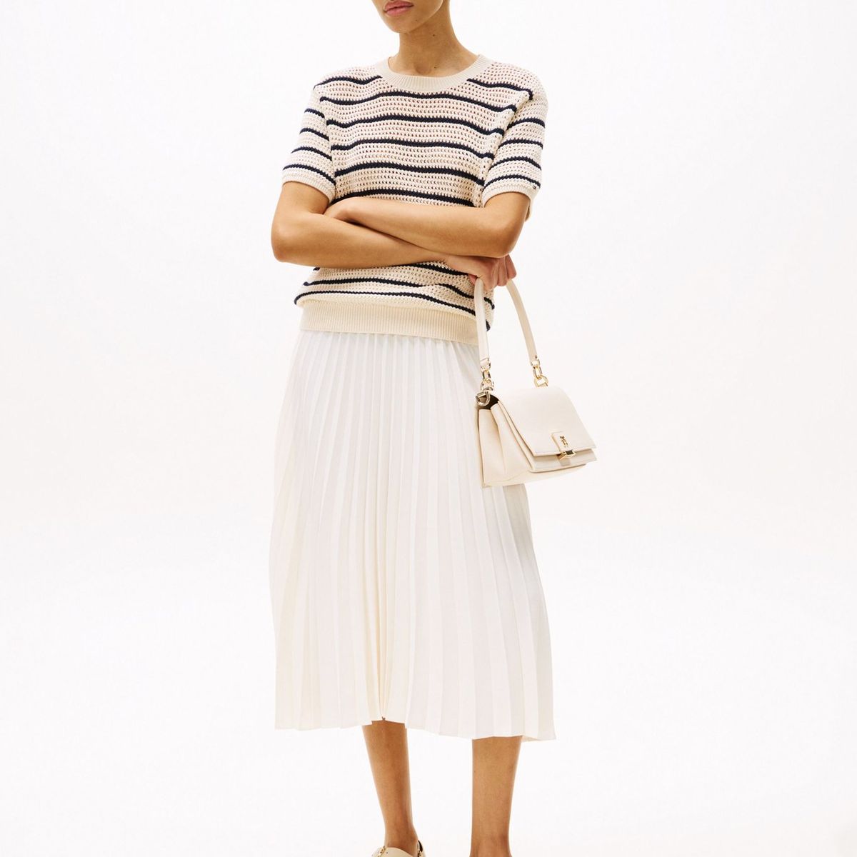 TOMMY HILFIGER - Saco De Rayas tejido de croché con punto Pointelle Tommy Hilfiger