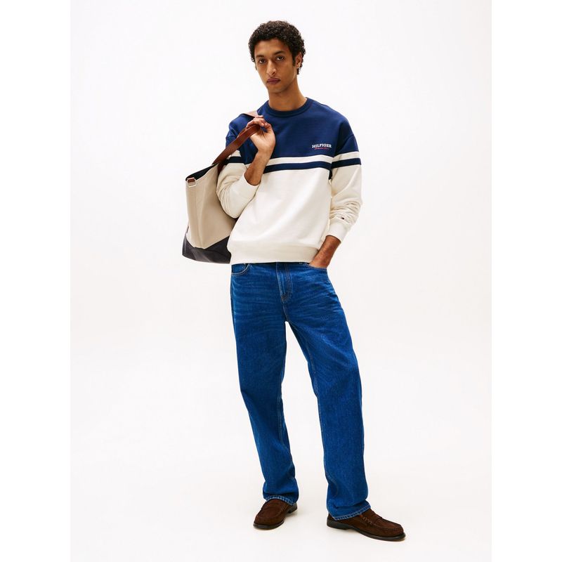 TOMMY HILFIGER - Saco blanco tejido con monotipo Hilfiger Tommy Hilfiger