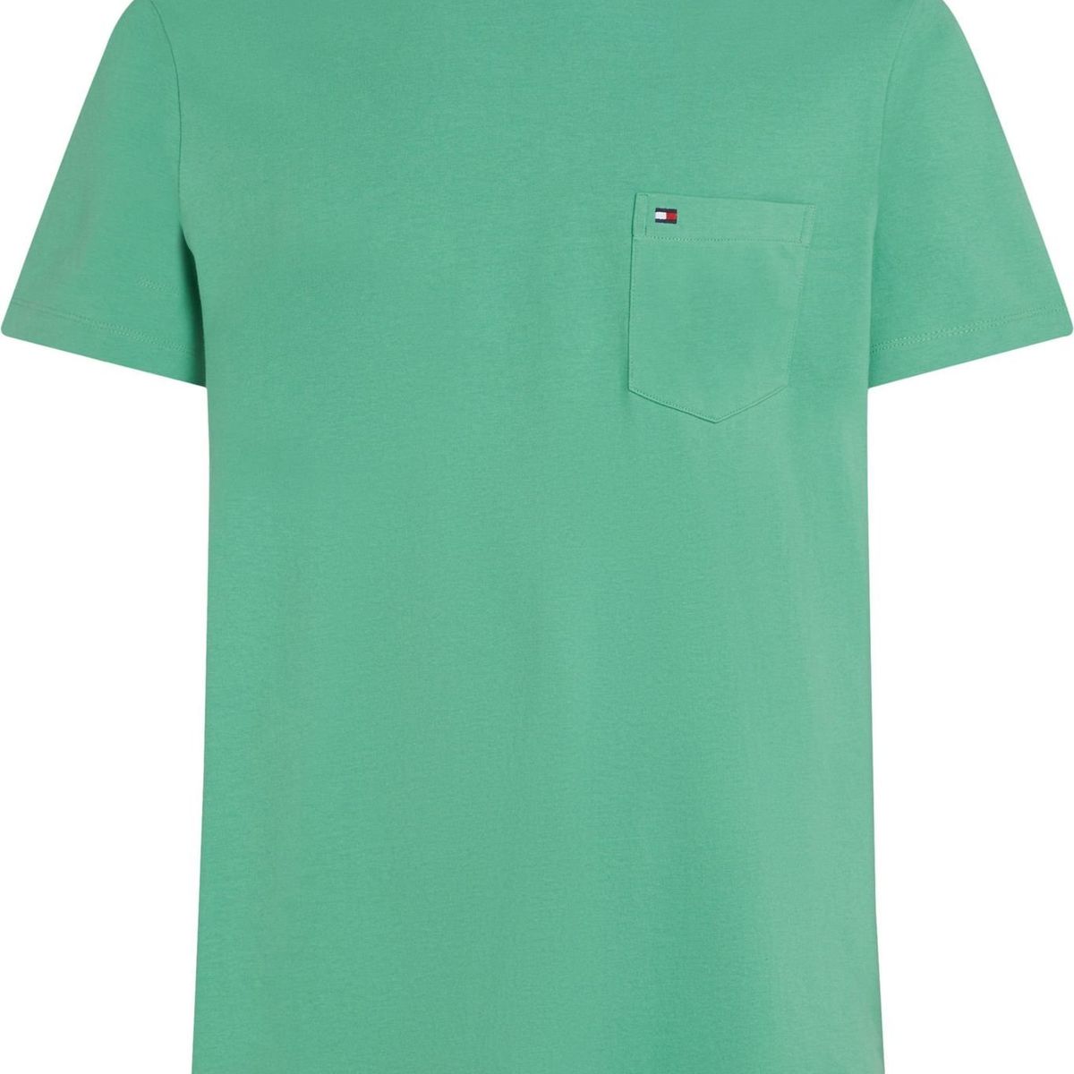 TOMMY HILFIGER - Camiseta verde de cuello redondo con bolsillo Tommy Hilfiger
